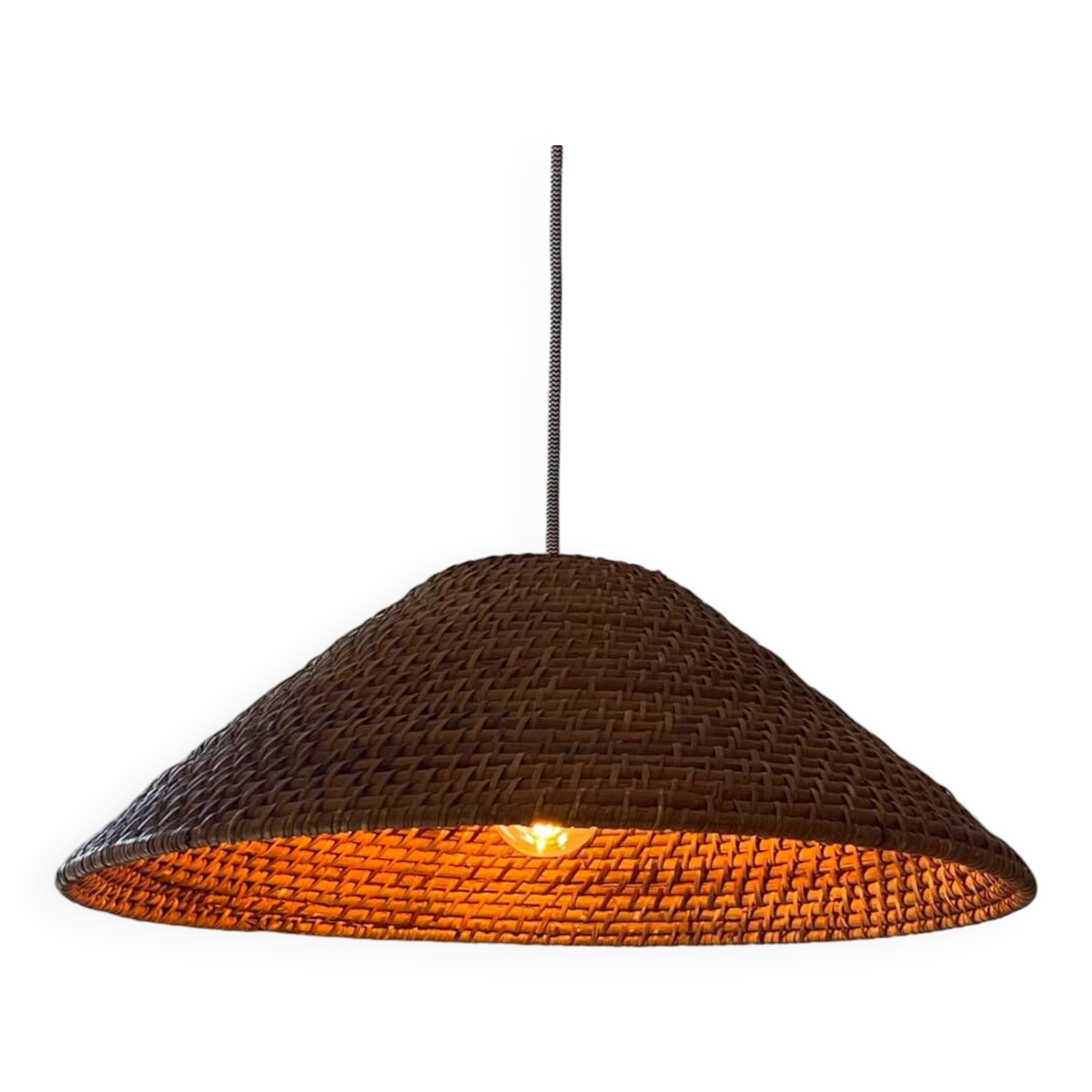 Rattan pendant lamp from the 60s