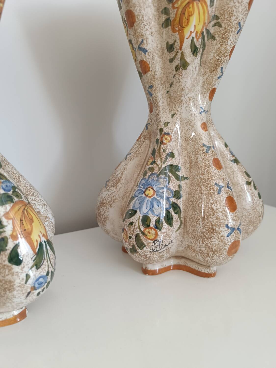 Pair of vintage earthenware vases