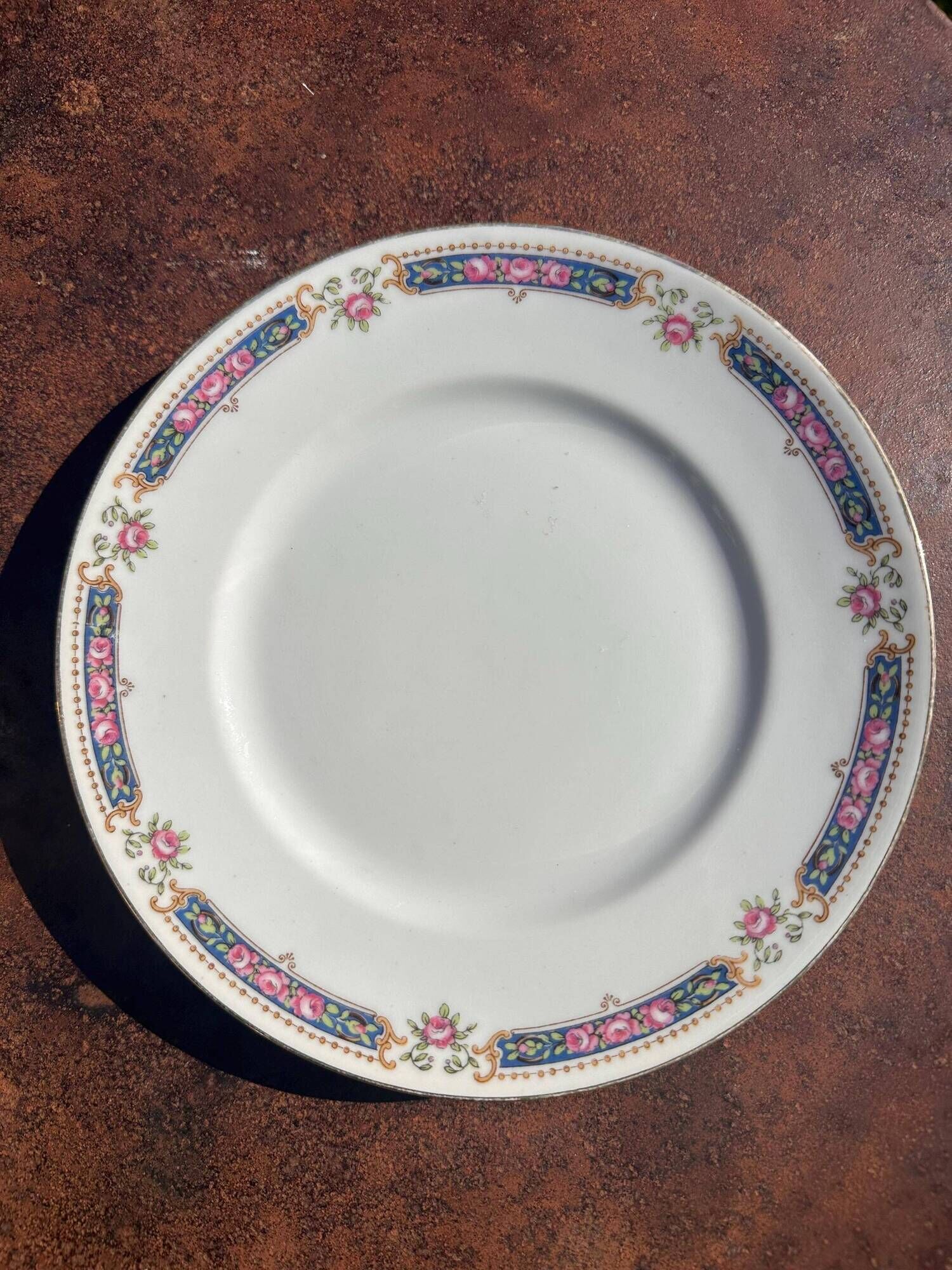 Set of 6 dessert plates in Limoges porcelain, Bernardaud & Co, dec