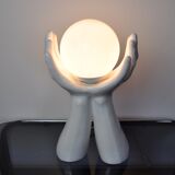 Lampe "Mains" en céramique blanche France 1980
