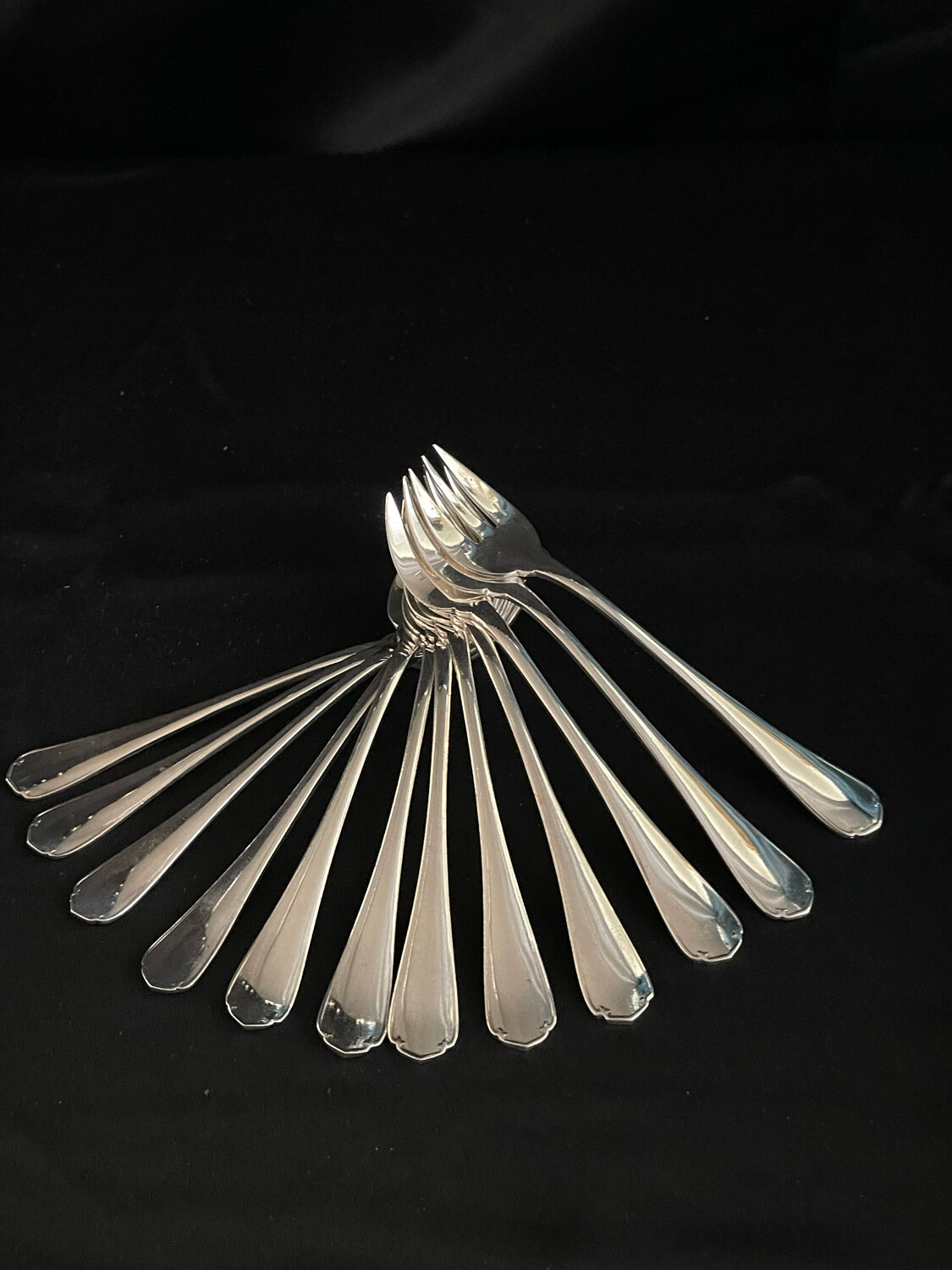 12 Christofle oyster forks silver metal Japanese model