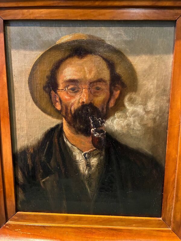 Portrait fumeur de pipe, XIXe