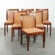Ensemble de 6 chaises de salle à manger au design Art Déco uniques avec un dossier en osier.