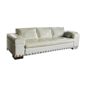 White leather sofa