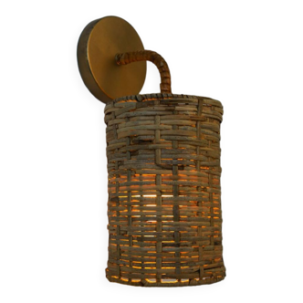 Rattan wall light mid century modern