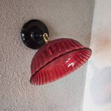 Vintage red glass wall light