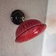 Applique murale vintage en verre rouge