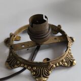 Art Deco ceiling light in frosted glass and bronze 1920