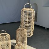 Small lantern-shaped rattan suspension H35 D15
