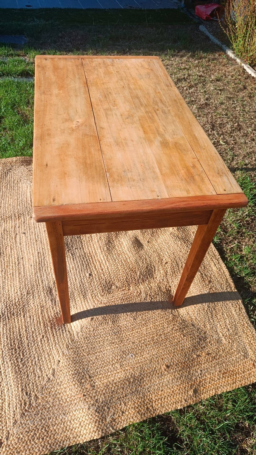 Table bureau bois brut