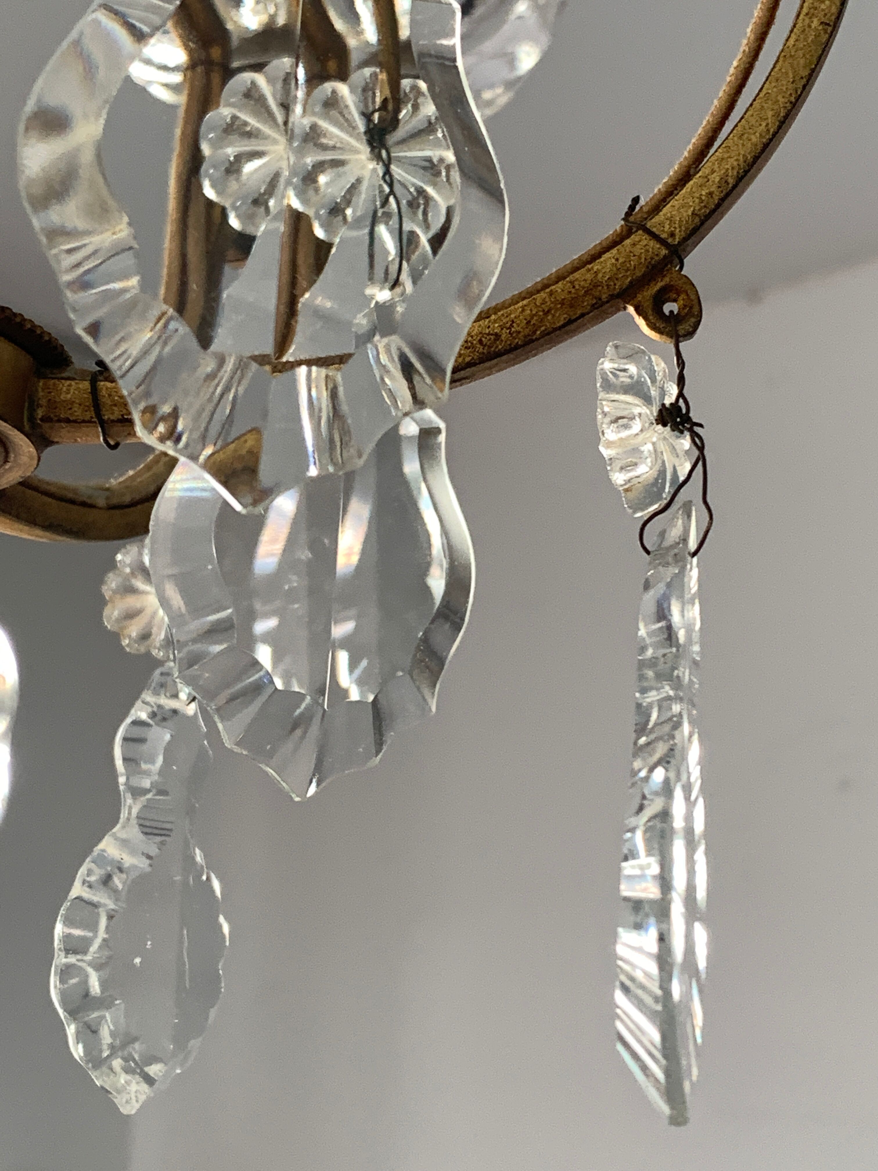 Lustre pampilles en cristal style Louis XVI, XXème