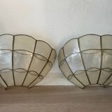 Pair of mother-of-pearl wall lights