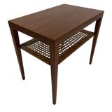 Mid century teak and cane side table by Severin Hansen, Denmark 1950s