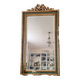Gold and fir green beveled mirror, Louis XVI/Regency style, 1970
