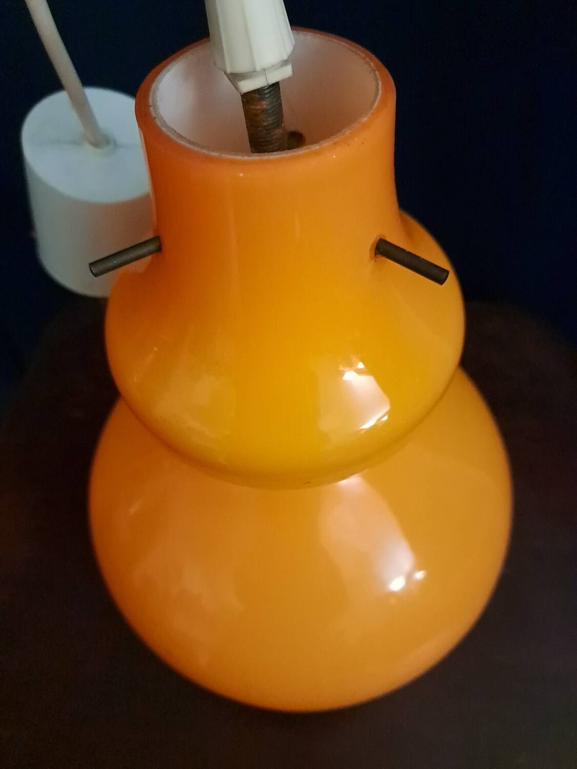 Vintage opaline pendant light. 1970s