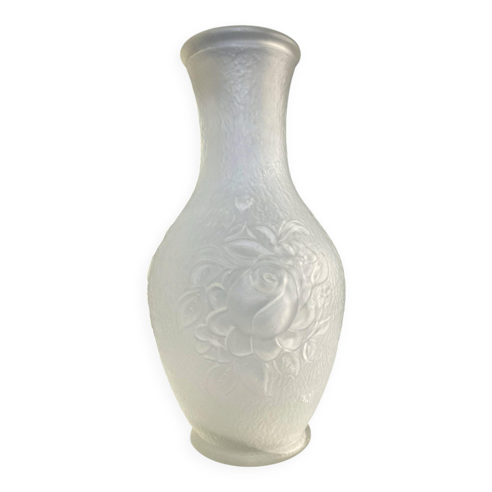 Large Italian frosted glass vase from the 1970s.