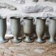 Lot de 5 verres à pied en grès - Poterie Le Cep