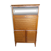 Vintage oak secretary with chestnut inlays – 1960