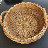 Large round wicker basket with handles