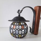Retro wall light - Globe colored cloisonné glasses. - 1950-60