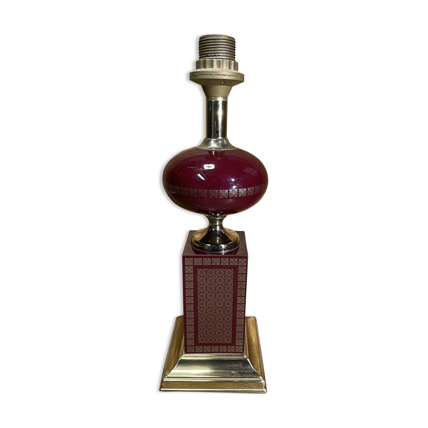Old 70's lamp, "barber" design, lacquer and gilding, vintage