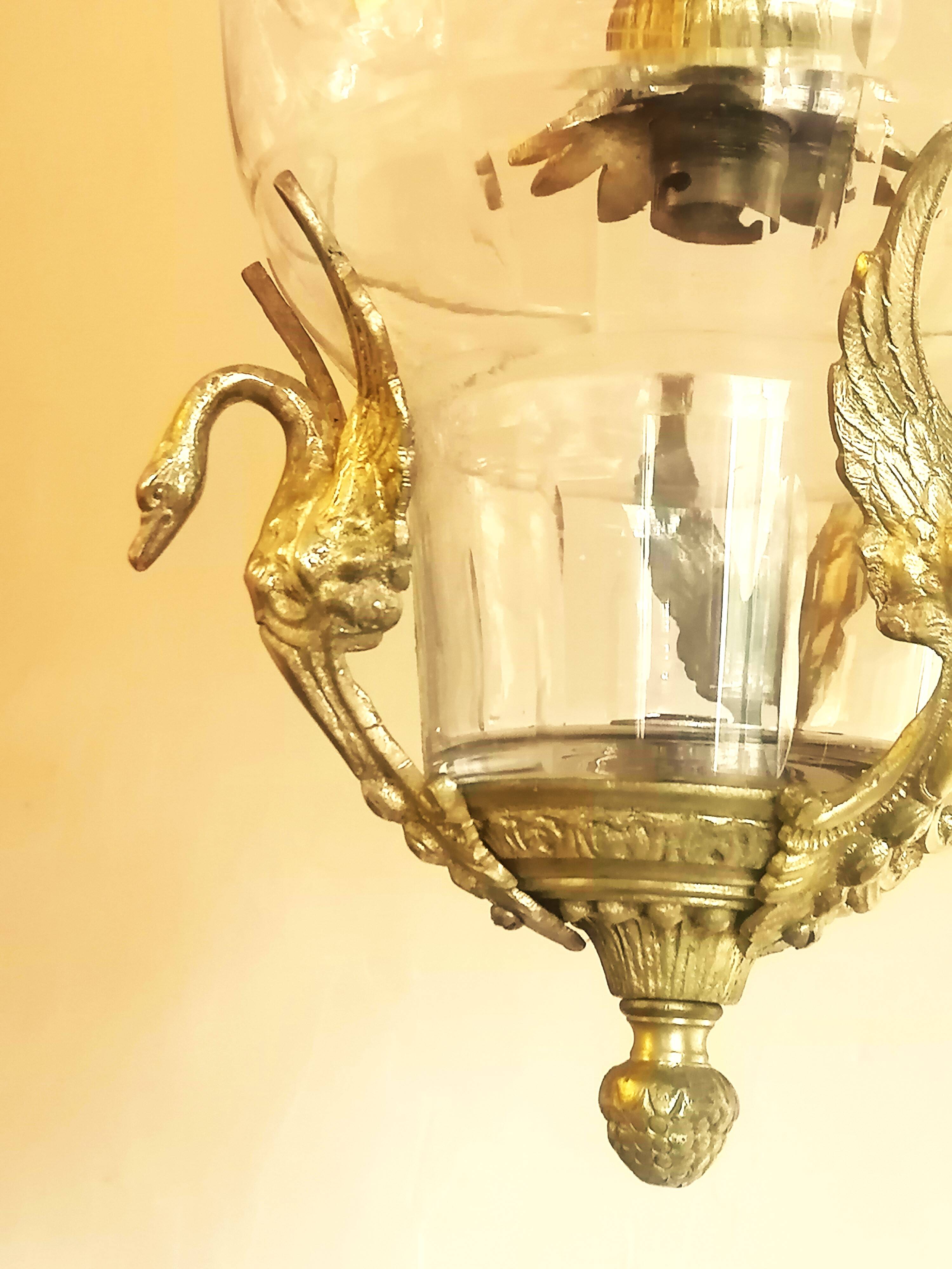 Chandelier, empire style lantern.