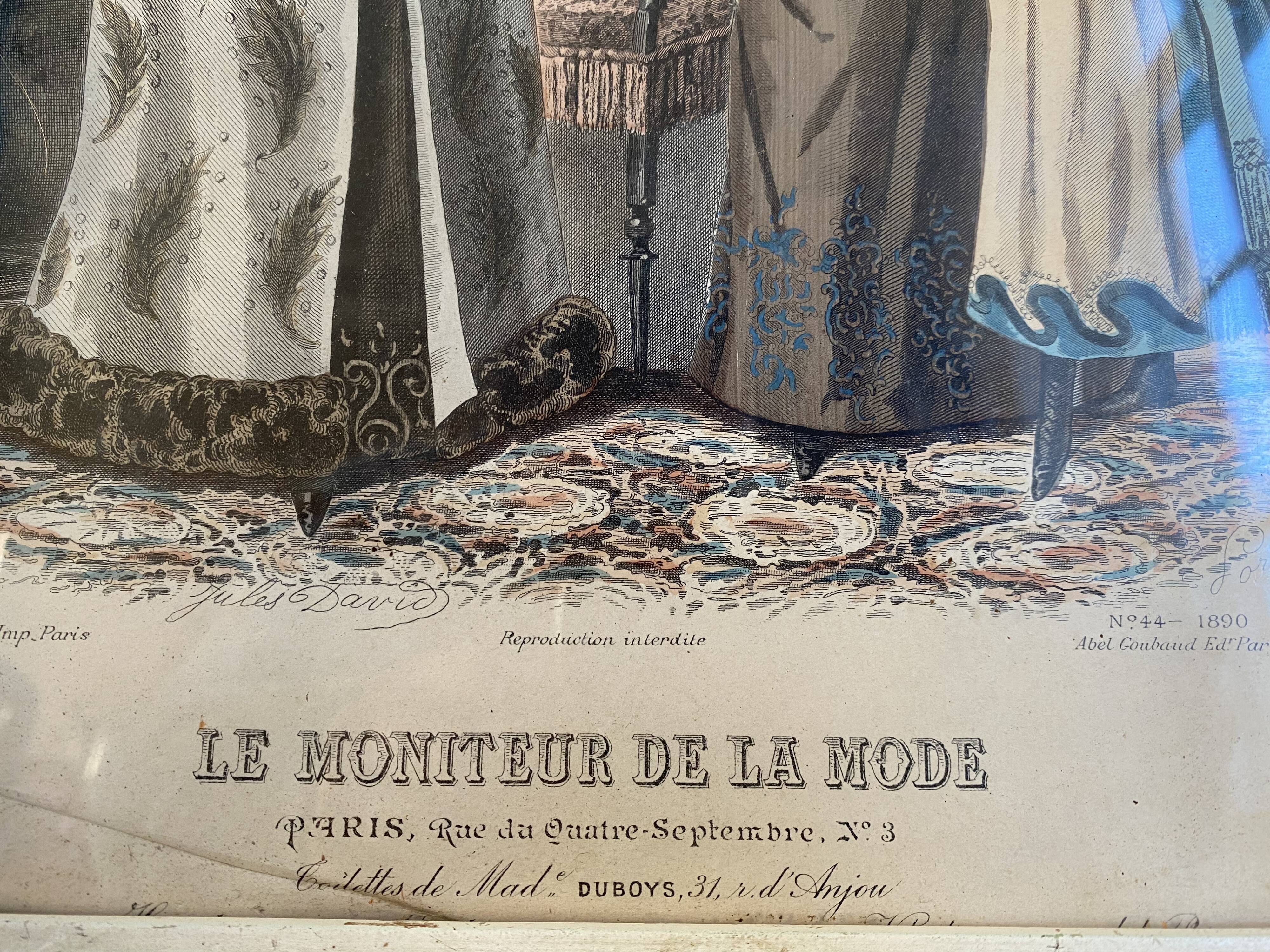 1890 fashion engraving "the fashion monitor"