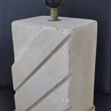 Sclupted stone lamp base with lampshade