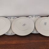 Set of 7 flat plates terre de fer u&c sarreguemines and digoin