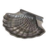 Metal shell dish. Cast metal with hand-crafted detail.