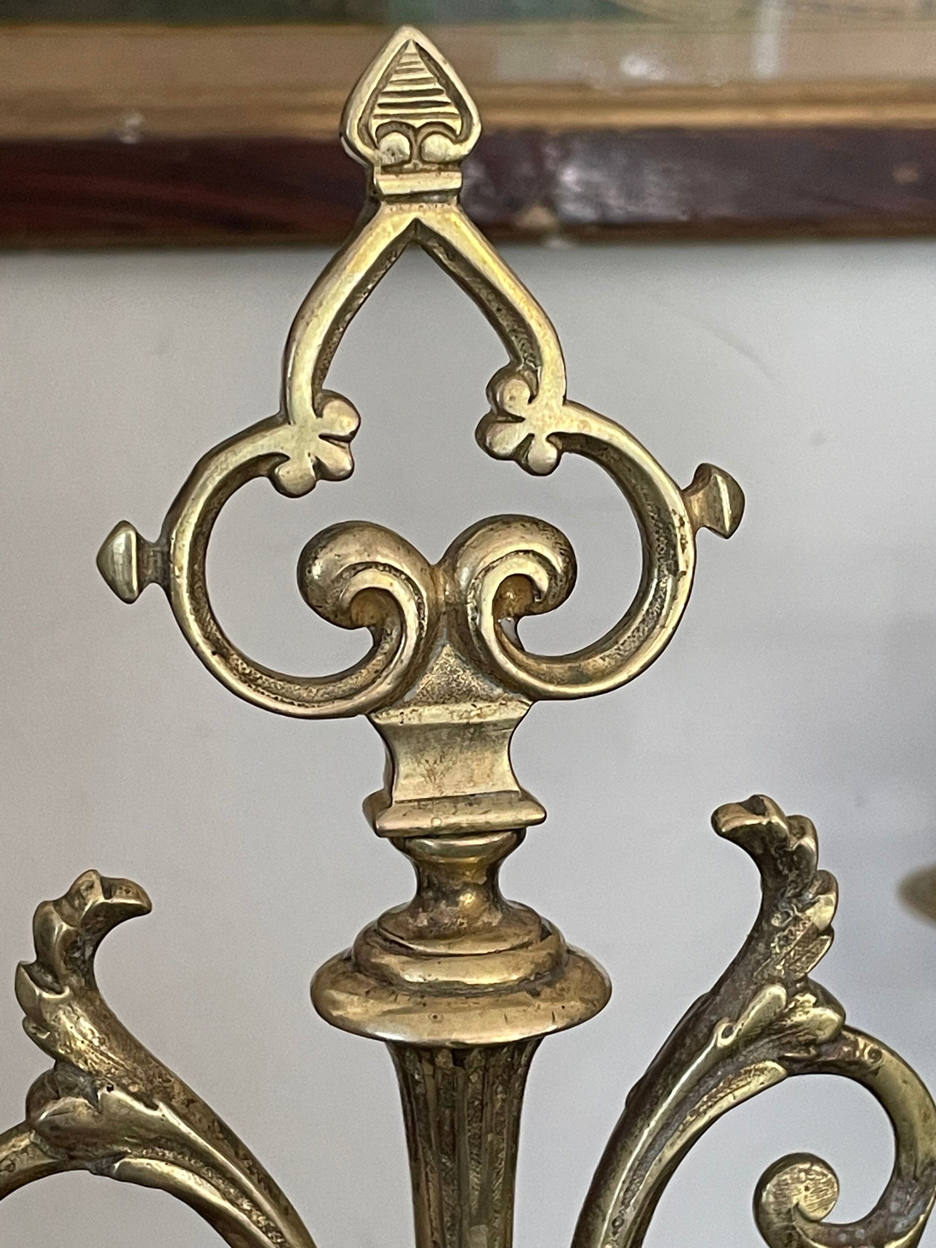 Pair of candle holders in gilded bronze nineteenth century