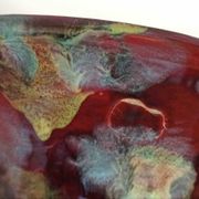 Coupe sur pied céramique multicolore (vide poche ou autre) années 60 diamètre 26,7 cm