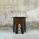 Vintage hexagonal side table in solid oak