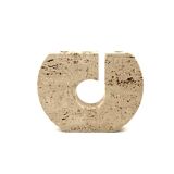 Enzo Mari, brutalist travertine candle holder, Fratelli Mannelli Italy 1970