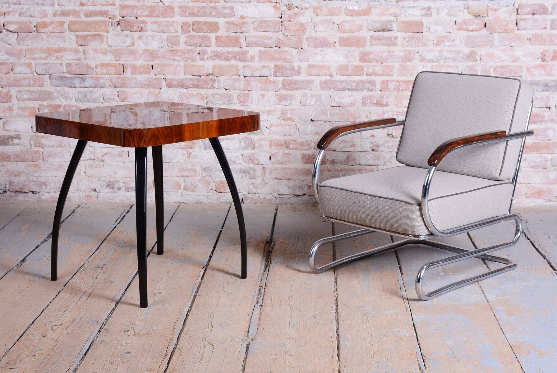 Bauhaus Double Suspension Chair in Oak by Halabala for Up Zavody, Czech, 1930s
