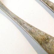Set of mocha spoons, mid-century modern, silver-plated brass, D. Fraget, Poland, 1950s