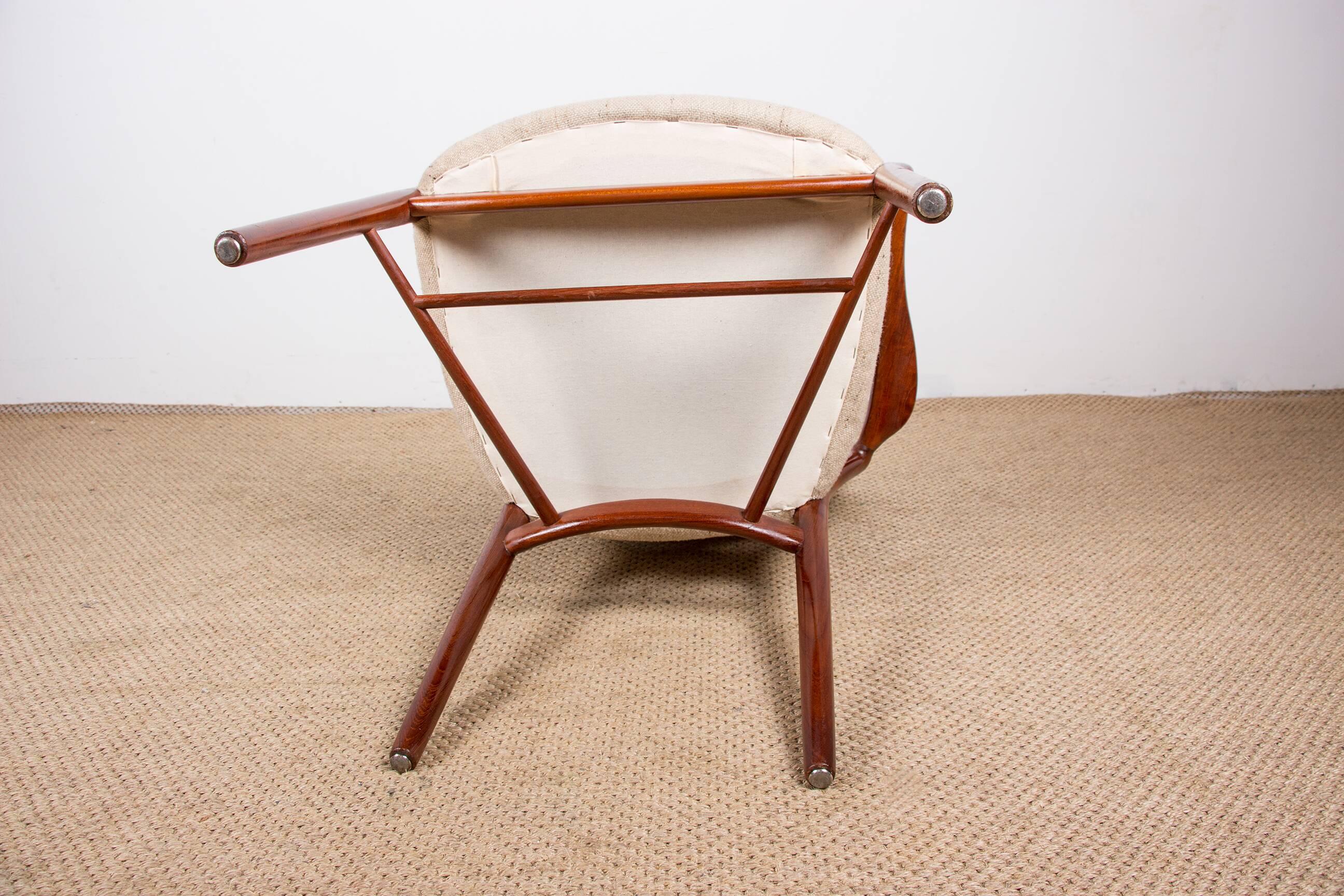 Danish teak and fabric armchair model BO-72, Finn Jhul for Bovirke 1946.