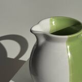 90s white and green ceramic carafe H17 D11