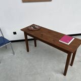 Small old console in solid oak, with spindle legs