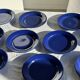 Set of 12 vintage blue ceramic plates D23