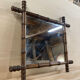 Mirror 45x51cm rectangular wood imitation bamboo 1960