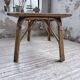 1950s rattan table with ceramic top