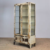 Vintage Steel And Glass Medical Cabinet, 1930's