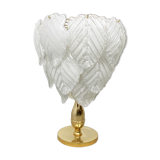 Vintage murano leaf table lamp, 1970s