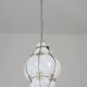 Amazing Large Venetian Lantern in Murano Reticello Glass, 1940s