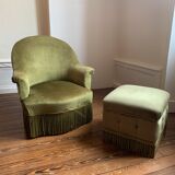 Hat armchair and its ottoman