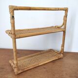 1960s rattan wall shelf