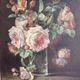 Oil painting on rosewood in a vase, early 20th century