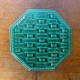 Antique DIGOIN Green Ceramic Trivet France