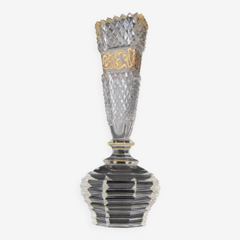 Vintage Cut Crystal Glass Cup, Glasswork Novy Bor, 1950's.